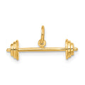 14K 3-D Barbell Charm, 9.5 x 22 mm