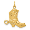 14k Boot with Spur Charm, 25 x 21.5 mm