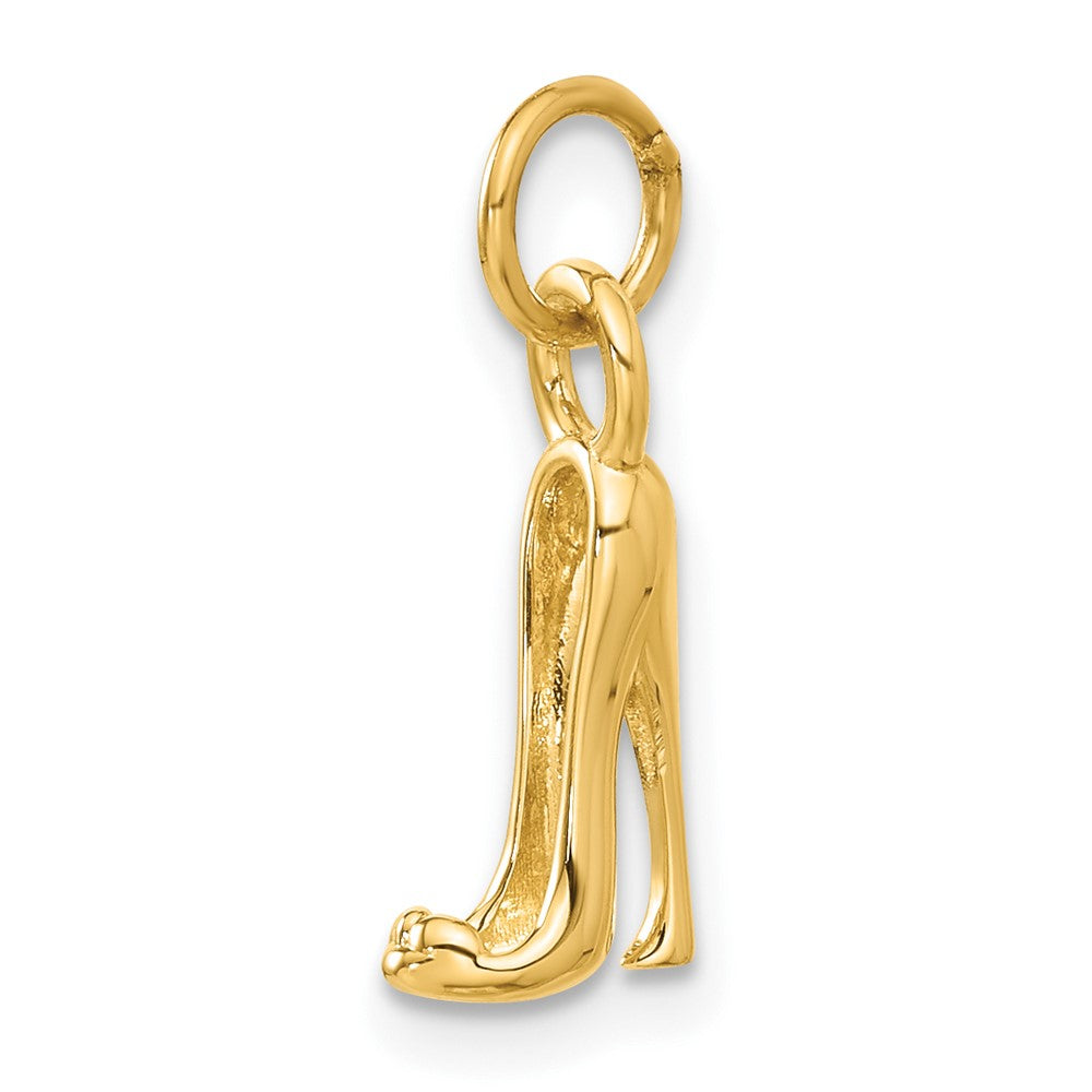14K  3-D High Heel Stiletto Shoe Charm, 17 x 9 mm