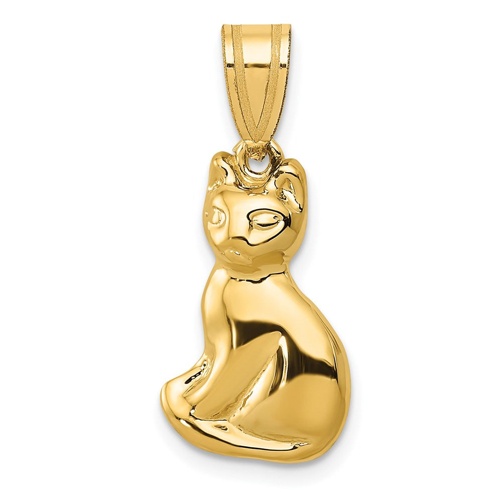 14k Cat Charm, 25 x 11 mm