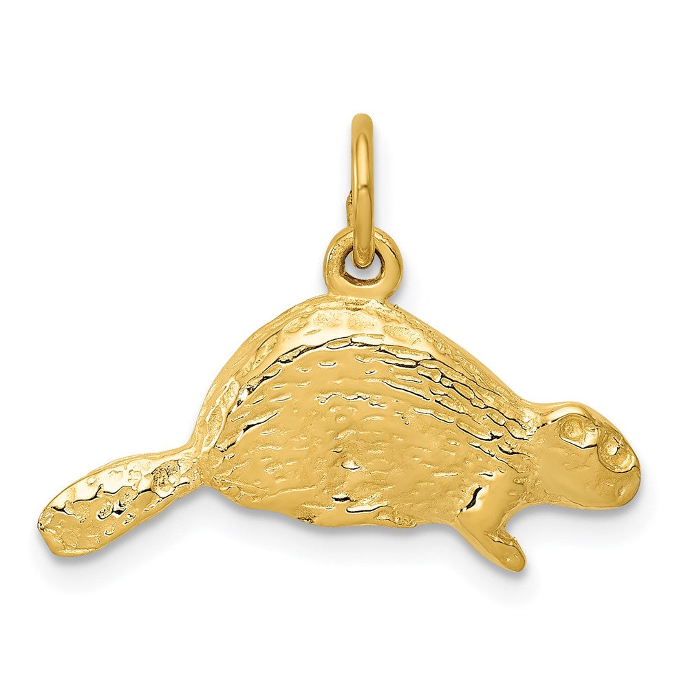 14k Beaver Charm, 16 x 22 mm