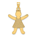 14k Laser Cut Girl Charm, 33 x 22 mm