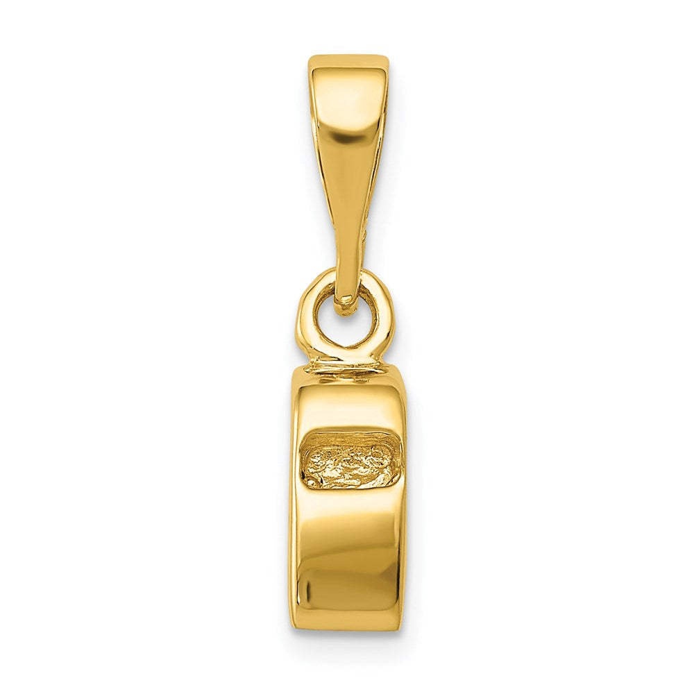 14K 3-D Sports Whistle Pendant, 20 x 5 mm