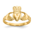 14k Polished Claddagh Ring, Size 6, 2.3 g
