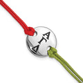 Alpha Gamma Delta Sorority Circle Disc Red & Green w/1in ext Bracelet, 8 x 16.4 mm