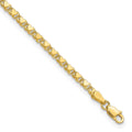 14k Polished Double-Sided Hearts Double Link 10 inch Anklet, 10 x 2.6 mm