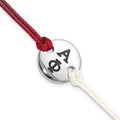 LogoArt Alpha Phi Circular Disc Maroon & White w/ 1in ext Bracelet, 8 x 16.4 mm