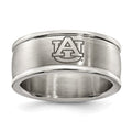 AUBURN UNIV STAINLESS STEEL LOGO BAND RING SIZE 6, 0.7 x 0.3 mm