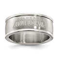 COLORADO AVALANCHE STAINLESS STEEL LOGO BAND RING SIZE 7, 0.7 x 0.3 mm