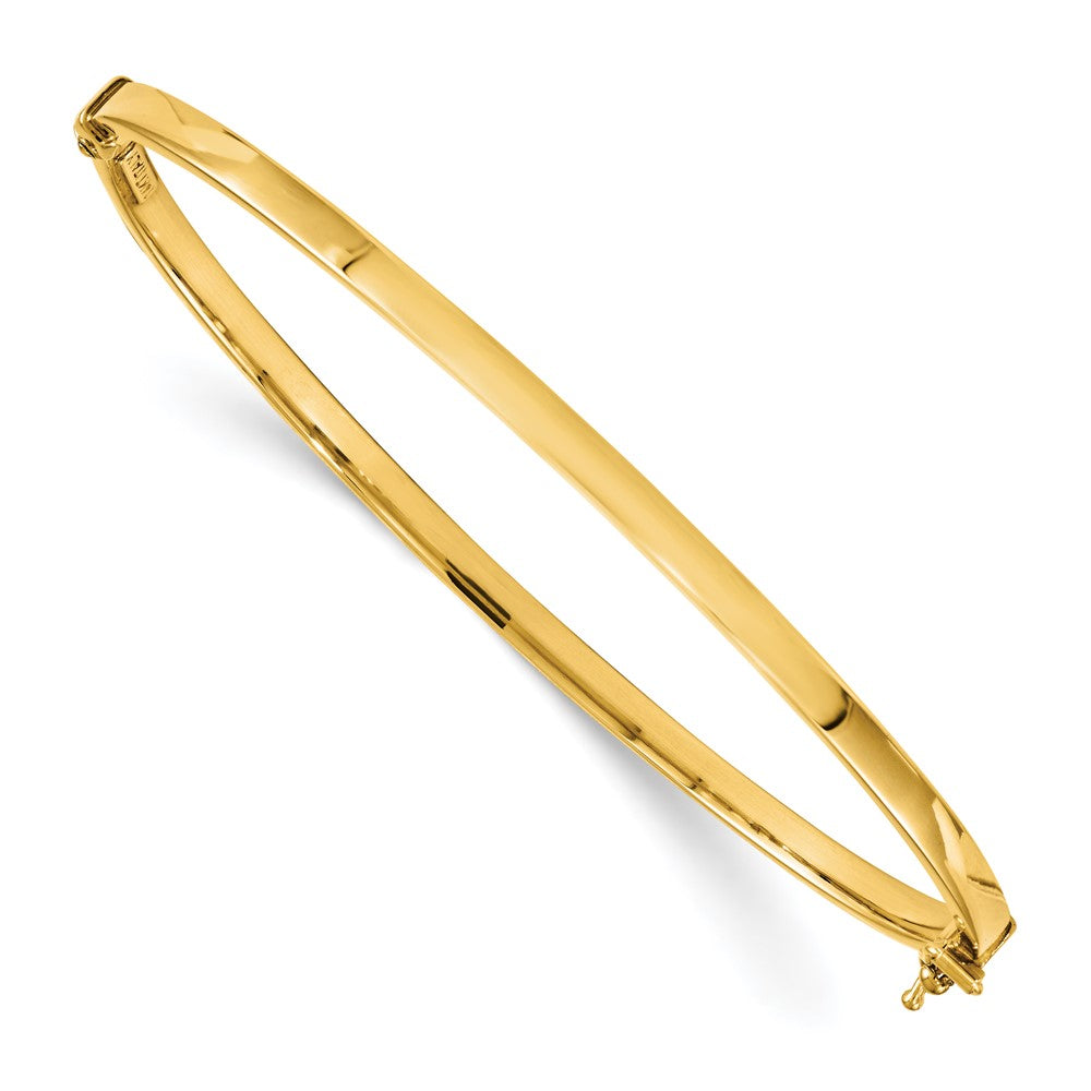 14K Polished Hinged Bangle, 7 x 3 mm, 3.1 g