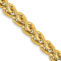 Golden Treasures 14K 22 inch 4.15mm Semi-Solid Wheat with Lobster Clasp Chain, 22 x 4.15 mm