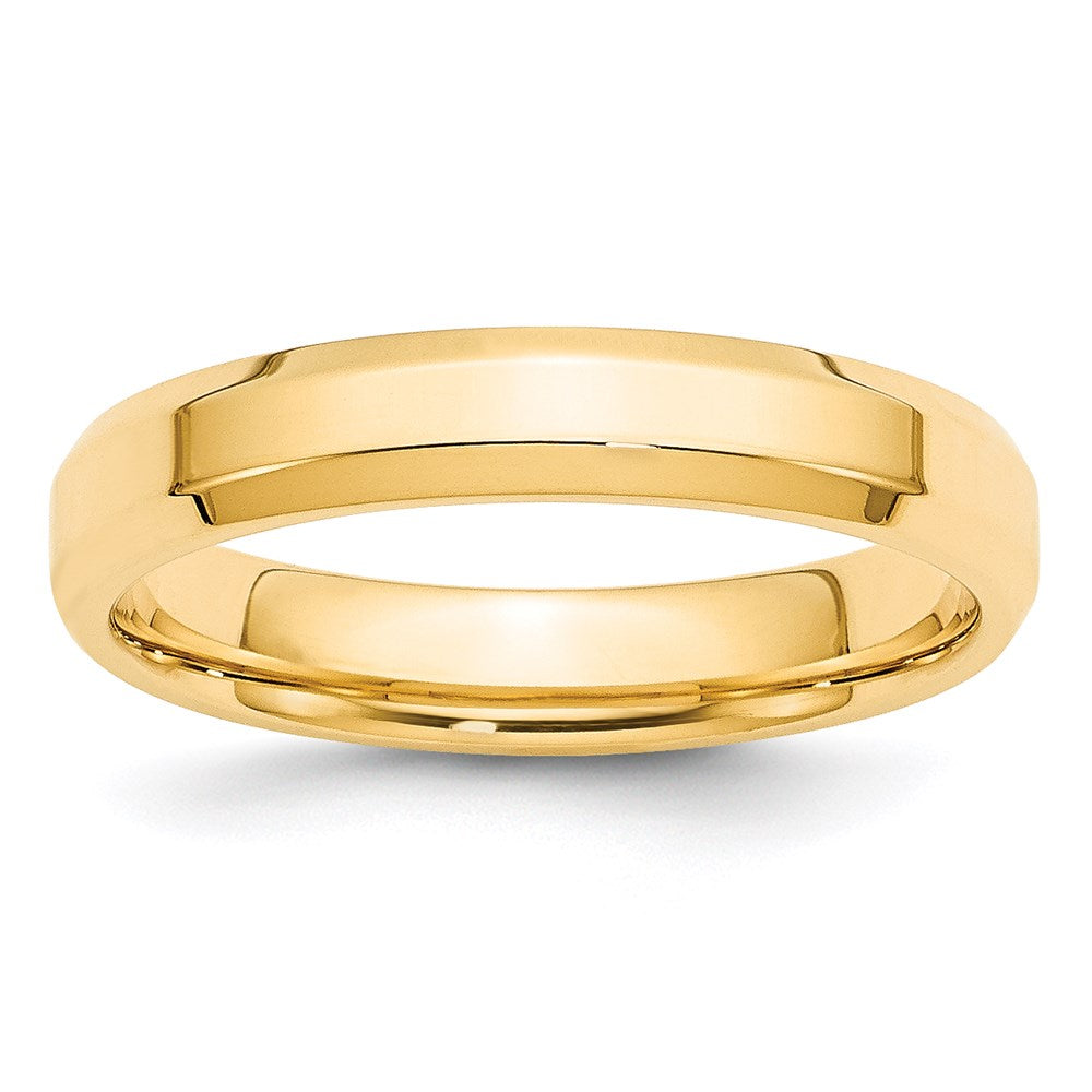 14k Yellow Gold 4mm Beveled Edge Comfort Fit Wedding Band Size 7, 4 mm, 4.9 g - ID5S9BE040-78L7