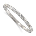 1928 Jewelry Silver-tone Clear Crystal Slip-on Bangle Bracelet, 5.8 mm