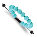 10mm Treated Turquoise and Black Cord Bracelet, 10 mm
