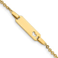 14K Polished Cut-out Heart 18x5mm Plate 6 inch Baby/Child ID Bracelet, 6 x 6 mm