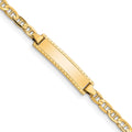 14k Polished Solid Chain/Solid Plate Anchor Link 20x5mm Plate 6 inch Baby/Child ID Bracelet, 6 x 5 mm