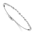 14k White Gold Complete 1/4 carat Diamond Half-Bangle 6.75 inch Bracelet with 0.5 inch Extender, 0.241 ct, 6.75 x 3 mm