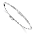 14k White Gold 3/4 carat Lab Grown Diamond VS/SI+ G+ Complete Graduated Bangle Bracelet, 0.73 ct