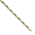 14k Complete Diamond and Oval Emerald Infinity 7.25 inch Bracelet, 2.114 ct, 7.25 x 3 mm