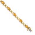 14k Complete 7x5mm Oval Citrine Infinity Link 7 inch Bracelet, 8 ct, 7 x 5 mm