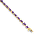14k Complete 6x4mm Oval Amethyst 7 inch Bracelet, 8.4 ct, 7 x 4.5 mm