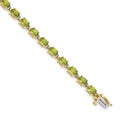 14k Complete 6x4mm Oval Peridot 7 inch Bracelet, 9 ct, 7 x 4.5 mm