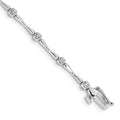 14k White Gold 1/2 carat Lab Grown Diamond VS/SI+ G+ Complete 7 inch Fancy Bracelet, 0.52 ct, 7 x 3 mm