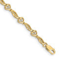 14k Complete 1/10 carat Diamond Hearts 7 inch Tennis Bracelet, 0.112 ct, 7 x 4 mm