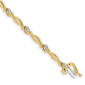 14k Complete 1/8 carat Diamond Fancy Link 7.5 inch Bracelet, 0.13 ct, 7 x 5 mm