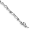 14k White Gold Complete 1/20 carat Diamond Twist Link 7.25 inch Bracelet, 0.045 ct, 7.25 x 3 mm