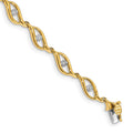 14k Complete 0.03 carat Diamond Link 7.5 inch Bracelet, 0.04 ct, 7.5 x 5 mm