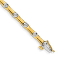 14k Two-Tone 1/4 carat Lab Grown Diamond VS/SI+ G+ Complete 7.5 inch Bracelet, 0.252 ct, 7.5 mm
