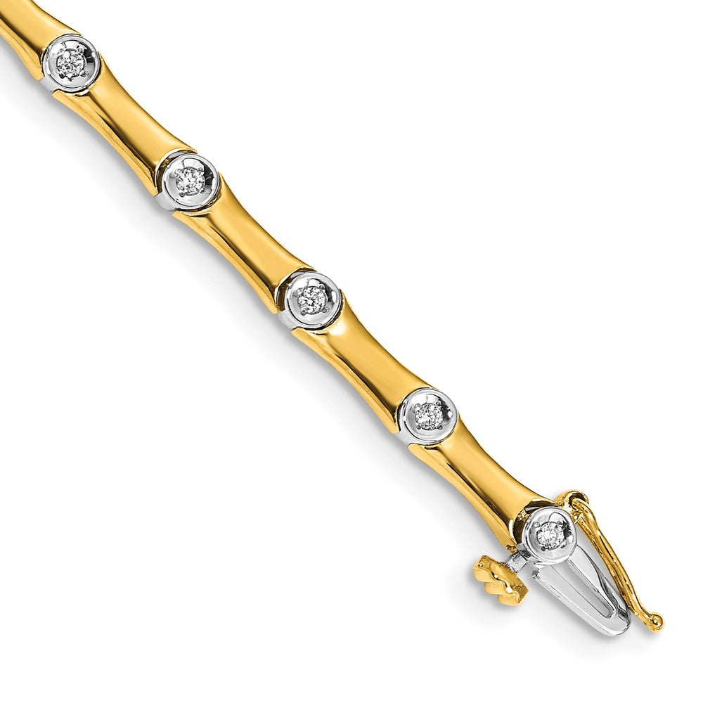14k Two-Tone 1/4 carat Lab Grown Diamond VS/SI+ G+ Complete 7.5 inch Bracelet, 0.252 ct, 7.5 mm