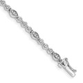 14k White Gold Complete 1/2 carat Diamond Fancy Link 7 inch Bracelet, 0.528 ct, 7 x 3 mm