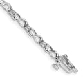 14k White Gold Complete 1/6 carat Diamond Figure 8 Link 7 inch Bracelet, 0.144 ct, 7 x 4 mm