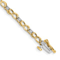 14k Complete 1/6 carat Diamond Figure 8 Link 7 inch Bracelet, 0.144 ct, 7 x 4 mm