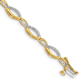 14k Complete 1/4 carat Diamond Fancy Link 7 inch Bracelet, 0.252 ct, 7 x 5 mm