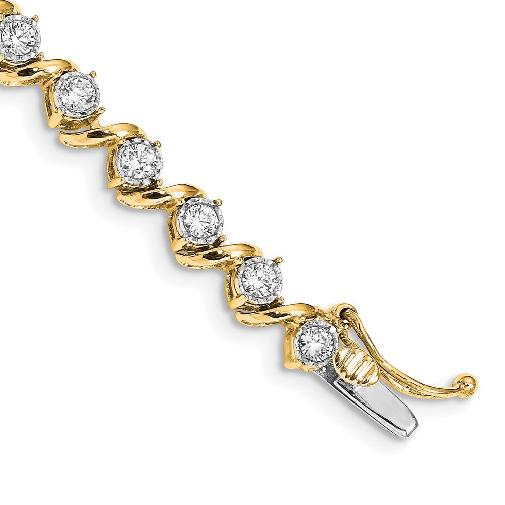 14k 2 carat Lab Grown Diamond VS/SI+ G+ Complete 7.25 inch Fancy Tennis Bracelet, 2.03 ct, 7.25 x 4.7 mm
