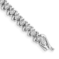 14k White Gold 7/8 carat Lab Grown Diamond VS/SI+ G+ Complete 7.5 inch Fancy Tennis Bracelet, 0.88 ct, 7.5 x 5 mm