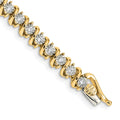 14k 7/8 carat Lab Grown Diamond VS/SI+ G+ Complete 7.5 inch Fancy Tennis Bracelet, 0.88 ct, 7.5 x 5 mm