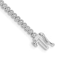 14k White Gold Complete 1/2 carat Diamond Illusion Setting 7 inch Tennis Bracelet, 0.495 ct, 7 x 3 mm