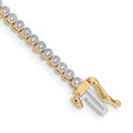 14k Complete 1/2 carat Diamond Illusion Setting 7 inch Tennis Bracelet, 0.495 ct, 7 x 3 mm