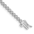 14k White Gold Complete 1 carat Diamond Illusion Setting 7 inch Tennis Bracelet, 7 x 3.5 mm