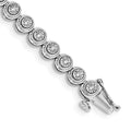 14k White Gold 1/2 carat Lab Grown Diamond VS/SI+ G+ Complete 7 inch Circle Link Bracelet, 0.51 ct, 7 x 5 mm