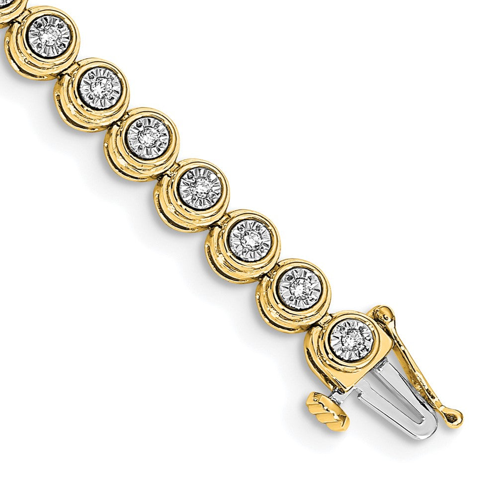 14k Diamond Circle Link Bracelet, 0.51 ct, 7 x 5 mm