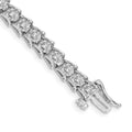 14k White Gold 5/8 carat Lab Grown Diamond VS/SI+ G+ Complete 7.5 inch Fancy Bracelet, 0.605 ct, 7.5 x 5 mm