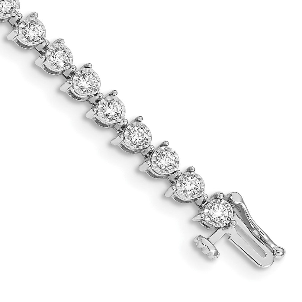 14k White Gold  2 carat Lab Grown Diamond VS/SI+ G+ Complete 7.25 inch Fancy Tennis Bracelet, 2.05 ct, 7.25 x 4.2 mm