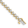 14k 2 carat Lab Grown Diamond VS/SI+ G+ Complete 7.25 inch Fancy Tennis Bracelet, 2.05 ct, 7.25 x 4.2 mm