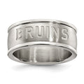 BOSTON BRUINS STAINLESS STEEL LOGO BAND RING SIZE 8, 0.7 x 0.3 mm