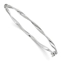 14K White Gold Polished Twisted Hinged Bangle, 3 mm